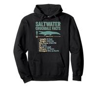 Saltwater Crocodile Facts Diagram Statistics Info Pullover Hoodie