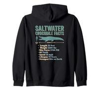 Saltwater Crocodile Facts Diagram Statistics Info Zip Hoodie