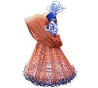 Saltwater Fishing Cast Net for Beginners, Spin Network Bait Fish Net with Steel Sinker & Ring, Tire Line Hand Cast Net(Height 3.0m/9.8ft)