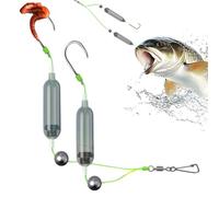 Saltwater Fishing Fixtures - Fishing Systems for Crappie | Floats Baits Double Hook Anti-Reverse Hook for Surfcasting Hunting Coastal Fishing Boating Beach Jetty Perch Roach