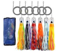 Saltwater Fishing Lure 6/9 Inch Trolling Bait Trolling Bait for Marlin, Mahi, Tuna, Dolphin, Shark, Squid Skirts Rigged Hook