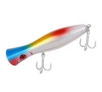 Saltwater Fishing Lures Artificial Popper Bait, Topwater Fishing Tackle Accessory with Internal Steel Ball for Long Casting, 165mm 100g 3/0# Hook for Freshwater and (Multicolor Clip)