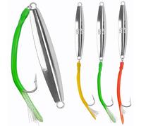 Saltwater Fishing Lures Diamond Jigs,3PCS Flat Metal Casting Jigging Spoon Baits with Teasers J Hooks for Surf Fishing Bluefish Striper Tuna Salmon Freshwater (Mix 3 Size, 8oz - 3pcs)