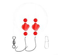 Saltwater Fishing Rig EVA Foam Body Dual Sinkers Bright Float Tangle-Resistant Setup 120cm Red Green Yellow For Surf Beach Pier Jetty Pompano(Red)