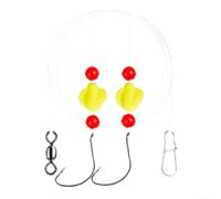 Saltwater Fishing Rig EVA Foam Body Dual Sinkers Bright Float Tangle-Resistant Setup 120cm Red Green Yellow For Surf Beach Pier Jetty Pompano(Yellow)