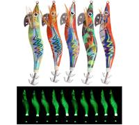 Saltwater Glow Squid Jig Lures - 5/10pcs Luminous Shrimp Fluorescent Prawn Cuttlefish Sleeve Octopus Fishing Jigs