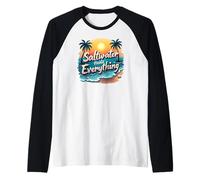Saltwater Heals Everything Sunset Beach Art Raglan Baseball Tee
