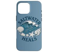 Saltwater Heals Illustration Salty Air Sealife art sea shore Case for iPhone 16 Pro Max