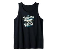 Saltwater Runs in My Veins Oceans Lover Design Tank Top