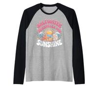 Saltwater Seashells and Sunshine Starfish Beach Raglan Baseball Tee