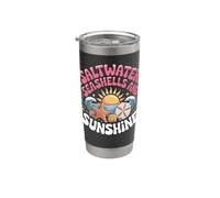 Saltwater Seashells and Sunshine Starfish Beach Stainless Steel Insulated Tumbler