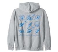 Saltwater Seashells Sunshine Ocean Beach Coastal Shell Art Zip Hoodie