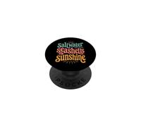 Saltwater Seashells Sunshine Retro Seashell Summer PopSockets Adhesive PopGrip