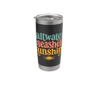 Saltwater Seashells Sunshine Retro Seashell Summer Stainless Steel Insulated Tumbler