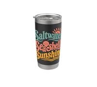 Saltwater Seashells Sunshine Retro Seashell Summer Stainless Steel Insulated Tumbler