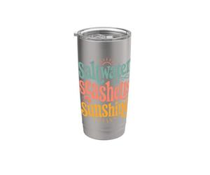 Saltwater Seashells Sunshine Retro Seashell Summer Stainless Steel Insulated Tumbler