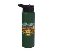 Saltwater Seashells Sunshine Retro Seashell Summer Stainless Steel Insulated Water Bottle