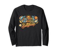 Saltwater Seashells Sunshine Tee Beach Summer Retro Vintage Long Sleeve T-Shirt