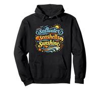 Saltwater Seashells Sunshine Tee Beach Summer Retro Vintage Pullover Hoodie