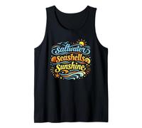 Saltwater Seashells Sunshine Tee Beach Summer Retro Vintage Tank Top