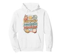 Saltwater Seashells Sunshine : Vintage Pastel Beach Vacation Pullover Hoodie