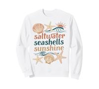 Saltwater Seashells Sunshine | Vintage Pastel Beach Vacation Sweatshirt