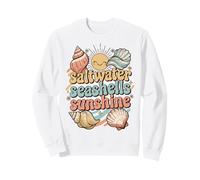 Saltwater Seashells Sunshine : Vintage Pastel Beach Vacation Sweatshirt