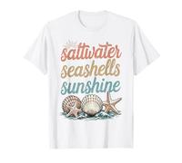 Saltwater Seashells Sunshine - Vintage Pastel Beach Vacation T-Shirt