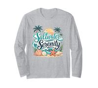 Saltwater Serenity Tropical Beach Ocean Waves Long Sleeve T-Shirt
