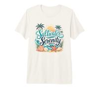 Saltwater Serenity Tropical Beach Ocean Waves Premium T-Shirt