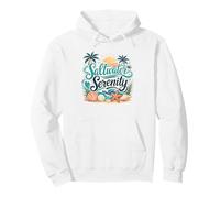 Saltwater Serenity Tropical Beach Ocean Waves Pullover Hoodie