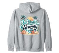 Saltwater Serenity Tropical Beach Ocean Waves Zip Hoodie