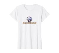 Saltwater Soul Watercolor Seashells Illustration Value Graphic T-Shirt, Women, White, XL
