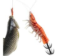 Saltwater Squid Lures,Octopus Bait With 8cm Umbrella Double Hooks - Realistic Shrimp Design Phosphorescent Lures For Offshore Fishing,For Freshwater Rivers And Lakes