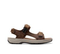 Saltway Edge Light Tan Leather Flat Sandals Clarks Brown 8.5-Standard Fit