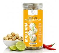 SaltWise Roasted Water Lily Pops (Makhana/Fox Nuts/Lotus Seeds) | Plant-Based Crunchy Healthy Snack | Low Sodium | Vegan, Gluten-Free, Non-GMO | Chilli Lime