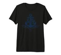 Salty Anchor Nautical Design Calm Ocean Water Illustration Premium T-Shirt