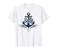 Salty Anchor Nautical Design Calm Ocean Water Illustration T-Shirt