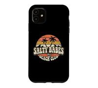 Salty Babes Beach club Retro Tropical Trees Sunset Case for iPhone 11