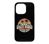 Salty Babes Beach club Retro Tropical Trees Sunset Case for iPhone 13 Pro