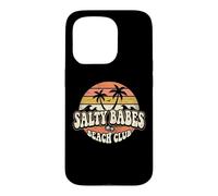 Salty Babes Beach club Retro Tropical Trees Sunset Case for iPhone 15 Pro