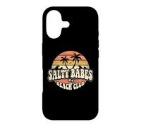 Salty Babes Beach club Retro Tropical Trees Sunset Case for iPhone 17