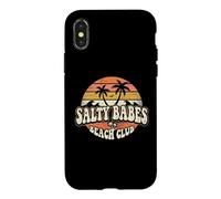 Salty Babes Beach club Retro Tropical Trees Sunset Case for iPhone X/XS