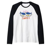 Salty But Sweet Fish Lemon Seafood Lover Design Raglan Baseball Tee