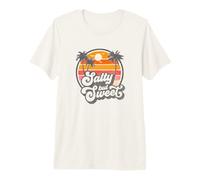 Salty But Sweet Funny Retro Beach Sunset 70s Vintage Graphic Premium T-Shirt