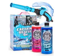 Salty Captain Salt Remover Kit 3pcs - Boat Wash Kit with Salt Wash Detergent, Outboard Engine Flush & 2-in-1 Garden Hose Musket for Boats, PWCs & Jet Skis - Removes Salt & Protects Against Corrosion