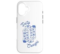Salty Cowgirl Western Boots with Seashells Coastal Graphic Case for iPhone 16