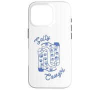 Salty Cowgirl Western Boots with Seashells Coastal Graphic Case for iPhone 16 Pro