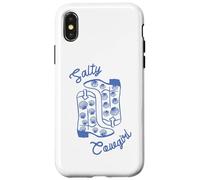Salty Cowgirl Western Boots with Seashells Coastal Graphic Case for iPhone X/XS