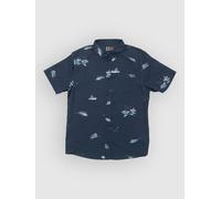 Salty Crew Breezer Perf Button Up Short Sleeve Shirt Blue S Man